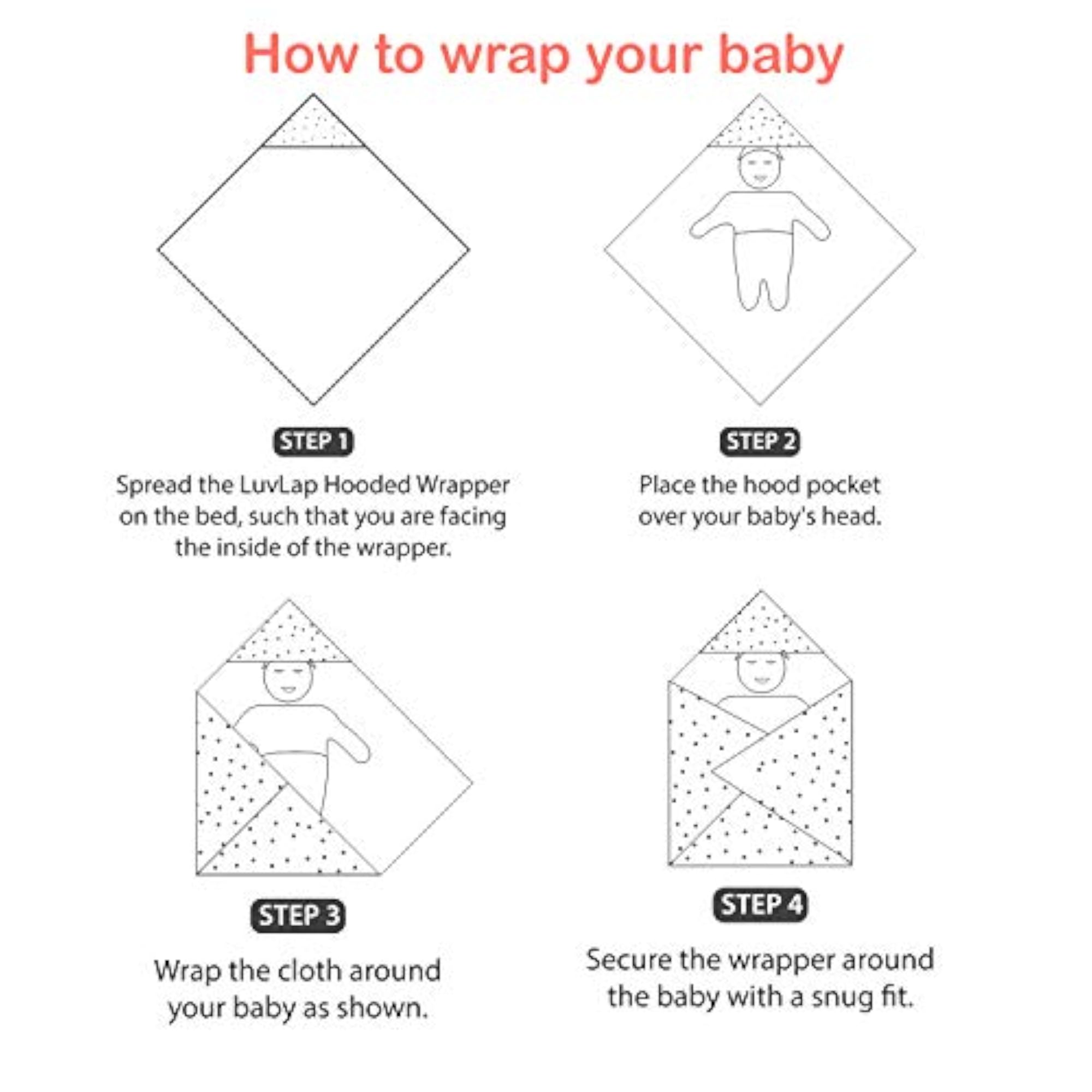 Cotton Hooded Wrapper for Newborns, Soft & Warm Blanket